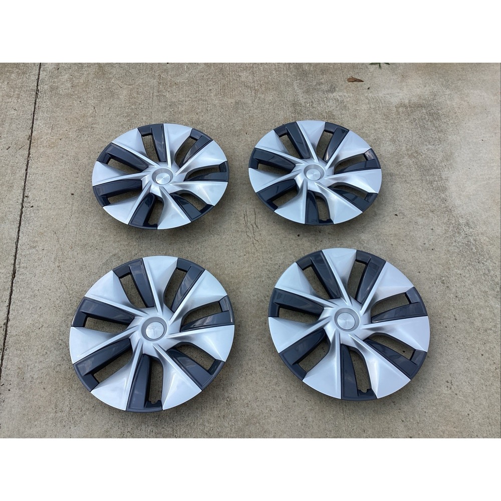 Set of 4 Tesla Model Y 19" Gemini Wheel Covers Hubcaps OEM 1044235 2020-2024 New
